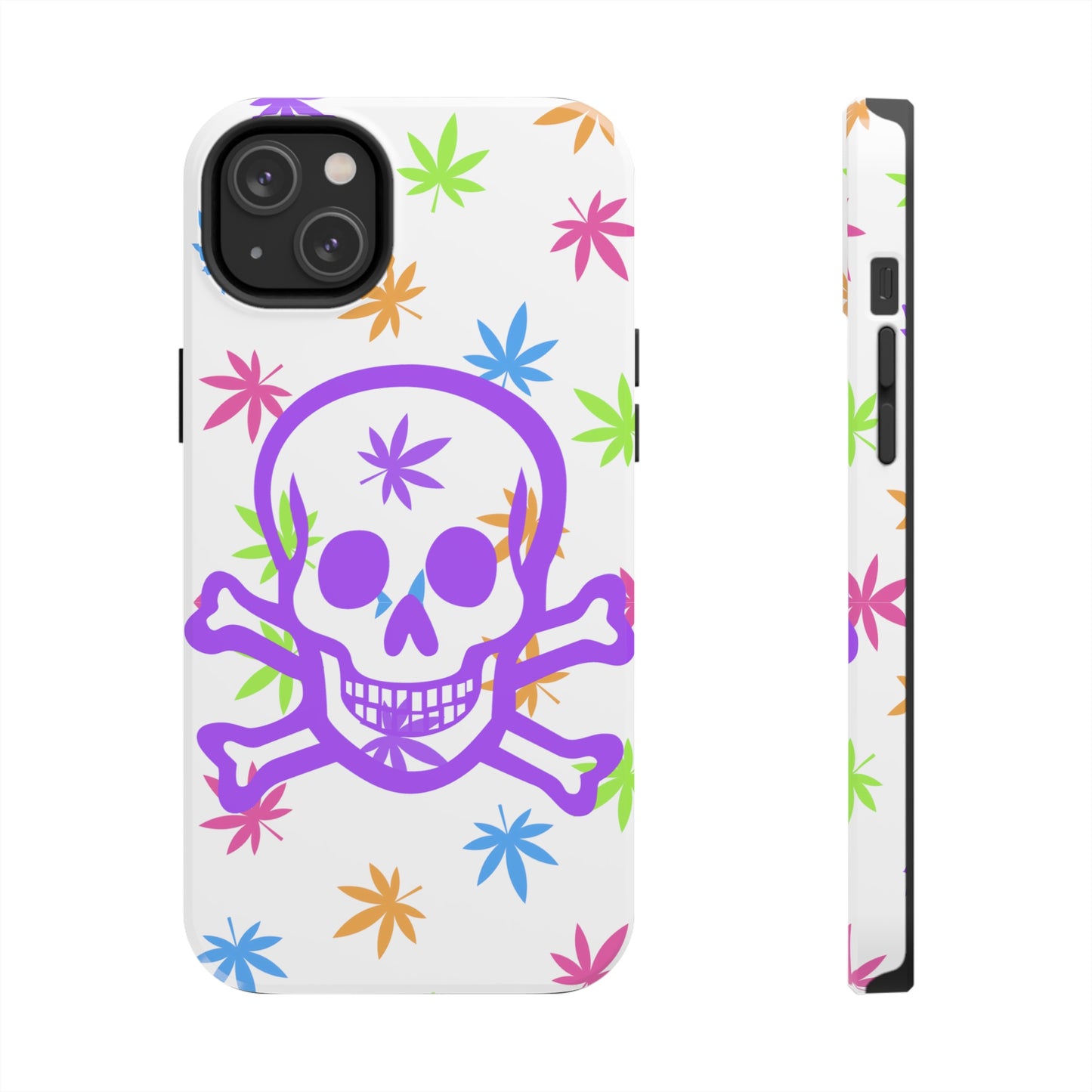 420 skull & crossbones tough phone Cases cannabis and jolly roger colorful phone case perfect 420 gift for stoner