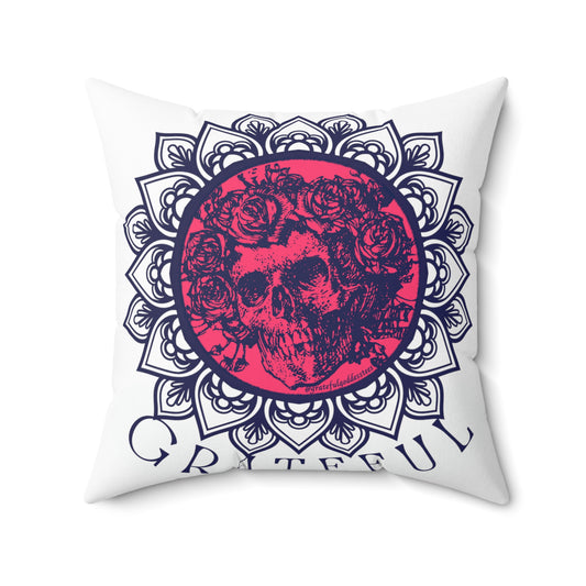 Skull and Roses Grateful Dead inspired Square Pillow