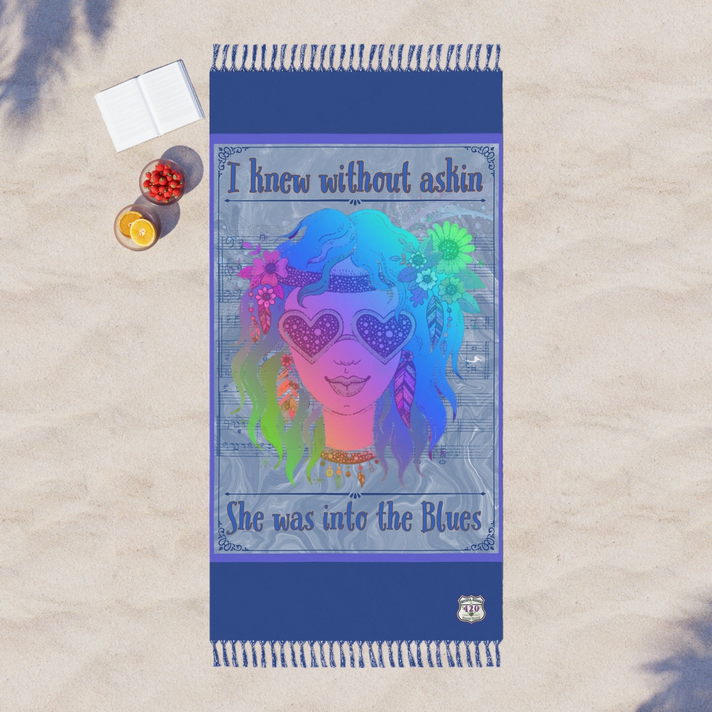 Grateful Dead song lyrics inspired Scarlet Begonias Boho Beach Cloth perfect Dead Head gift for her