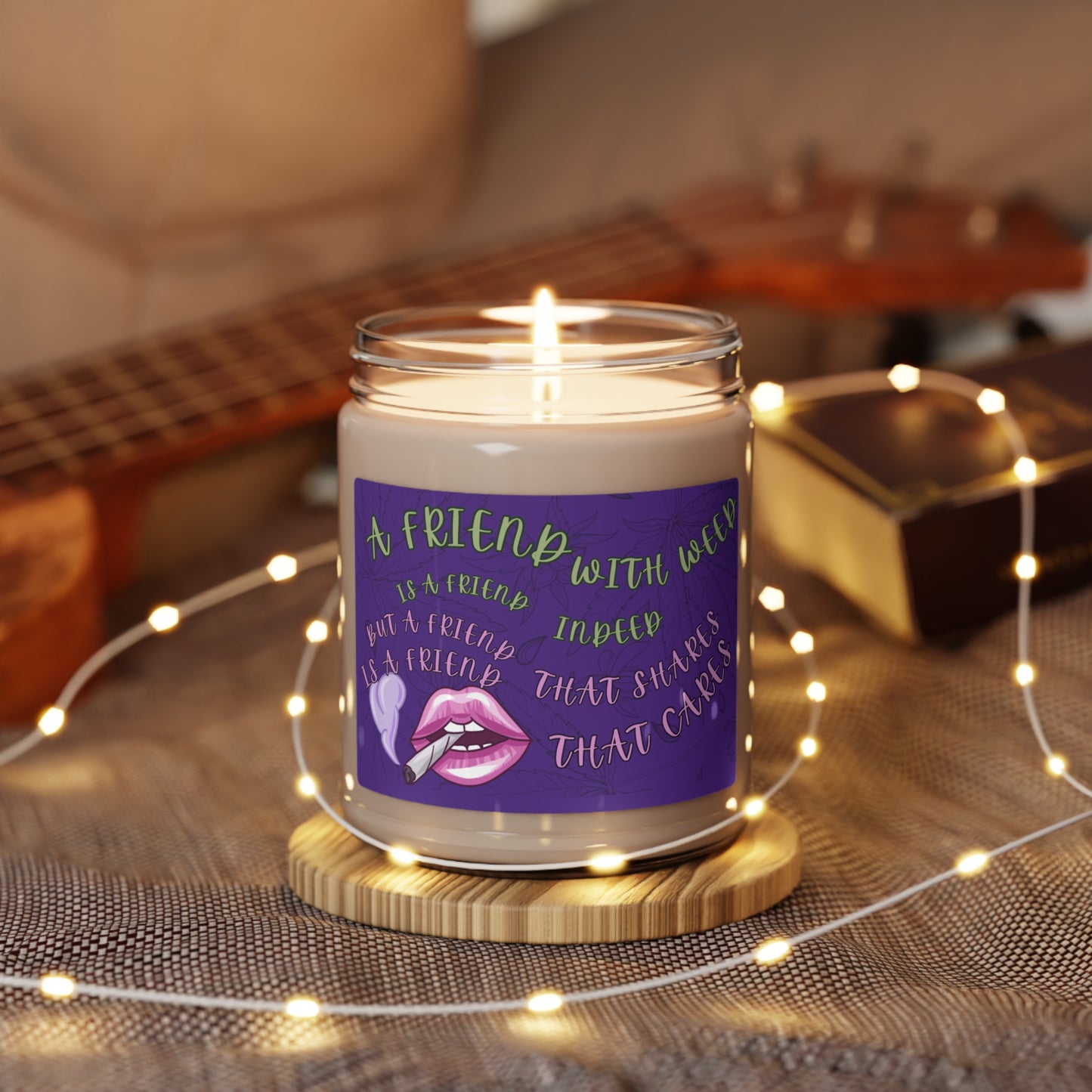 Stoner bestie candle - cannabis candle for stoner friends - hippie home decor - best friend marijuana candle - perfect gift for weed lovers