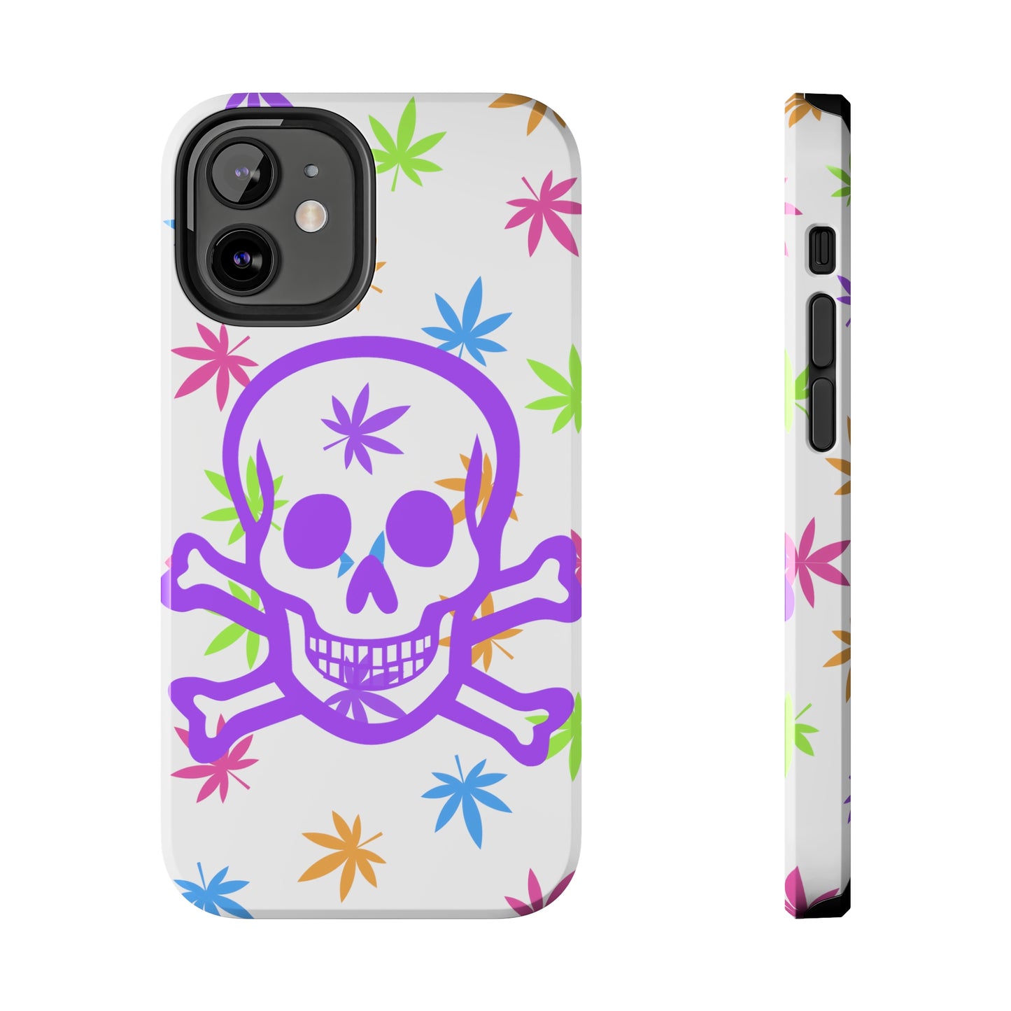 420 skull & crossbones tough phone Cases cannabis and jolly roger colorful phone case perfect 420 gift for stoner