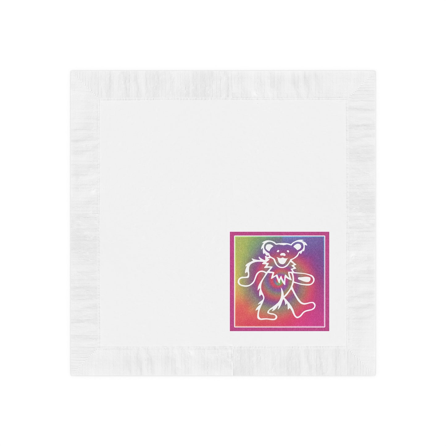 Grateful Dead dancing bear tie-dye napkins perfect for dead head gatherings