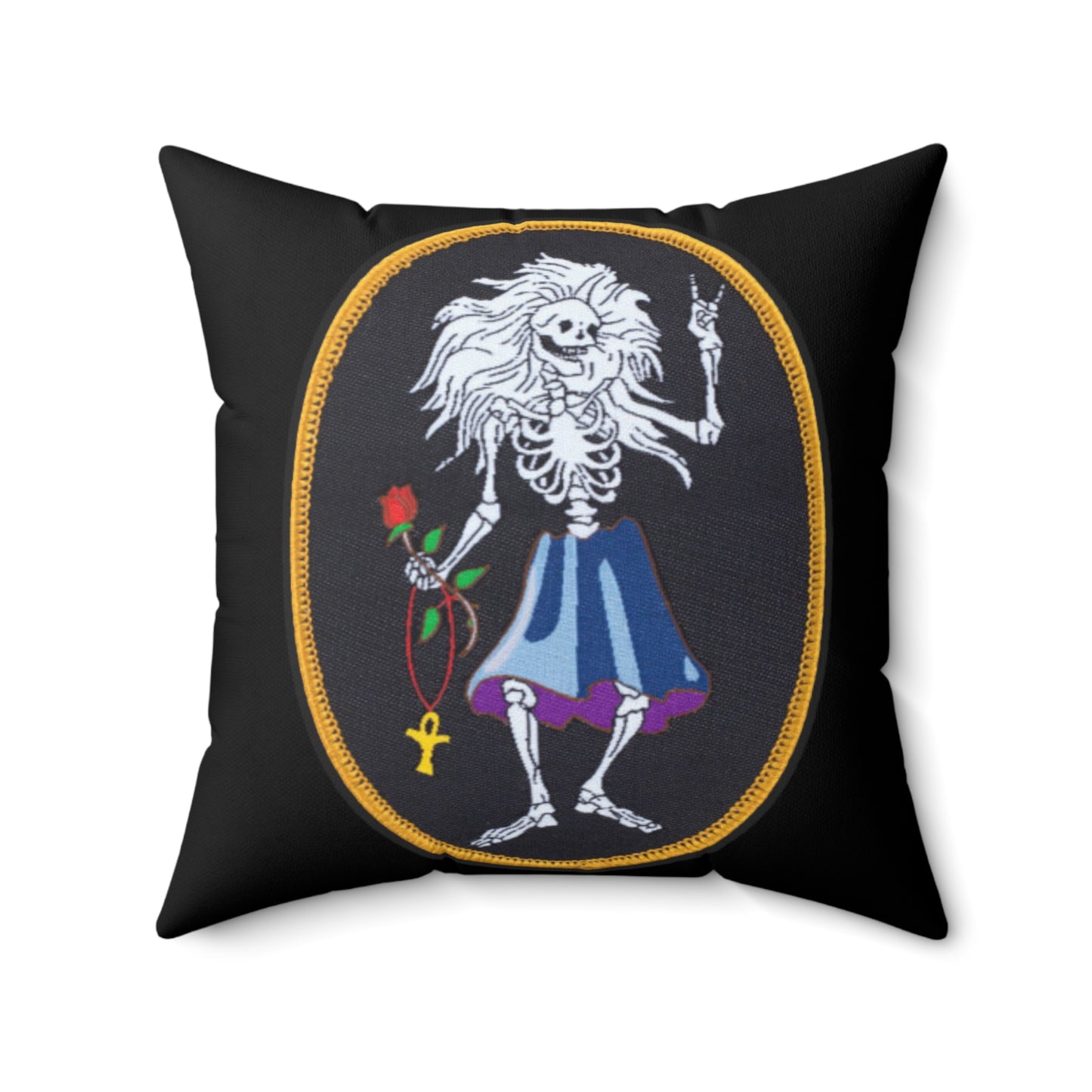 Grateful Dead decor Rosebud pillow- Jerry Garcia hippie style home - deadhead pillow in 2 sizes