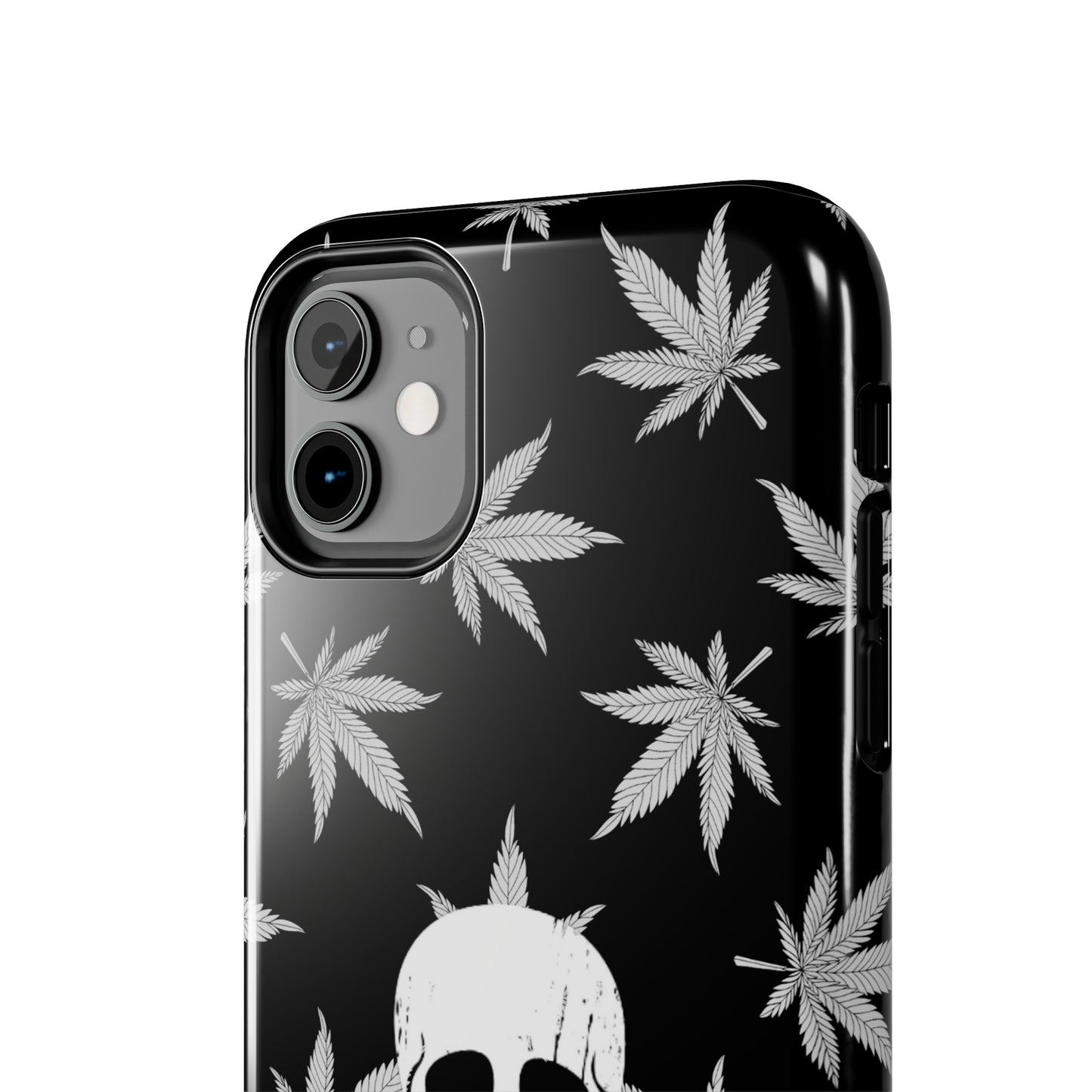 420 skull & crossbones tough phone case cannabis and jolly roger black and white weed skull phone case 420 gift for stoner pirates