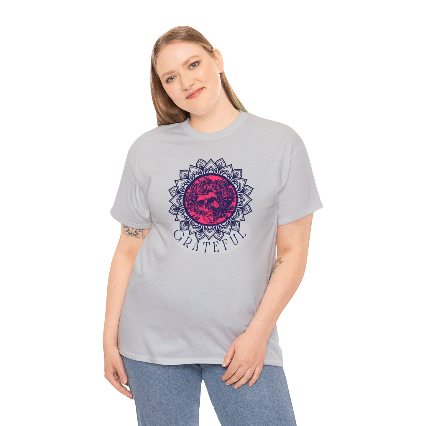 Grateful Dead inspired Skull snd Roses Cotton Tshirt