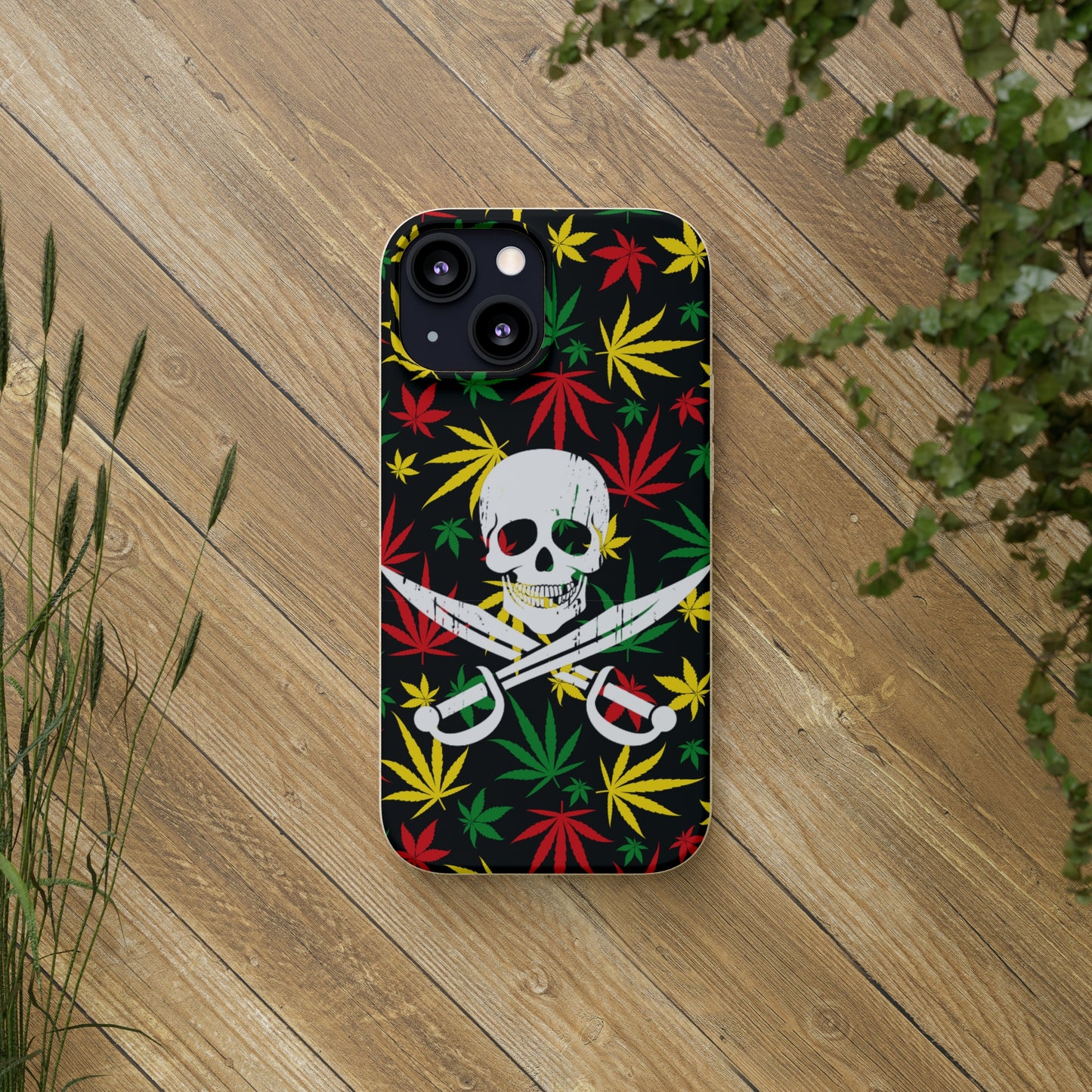 420 cannabis Jolly Roger Buccaneer weed Biodegradable eco friendly phone case