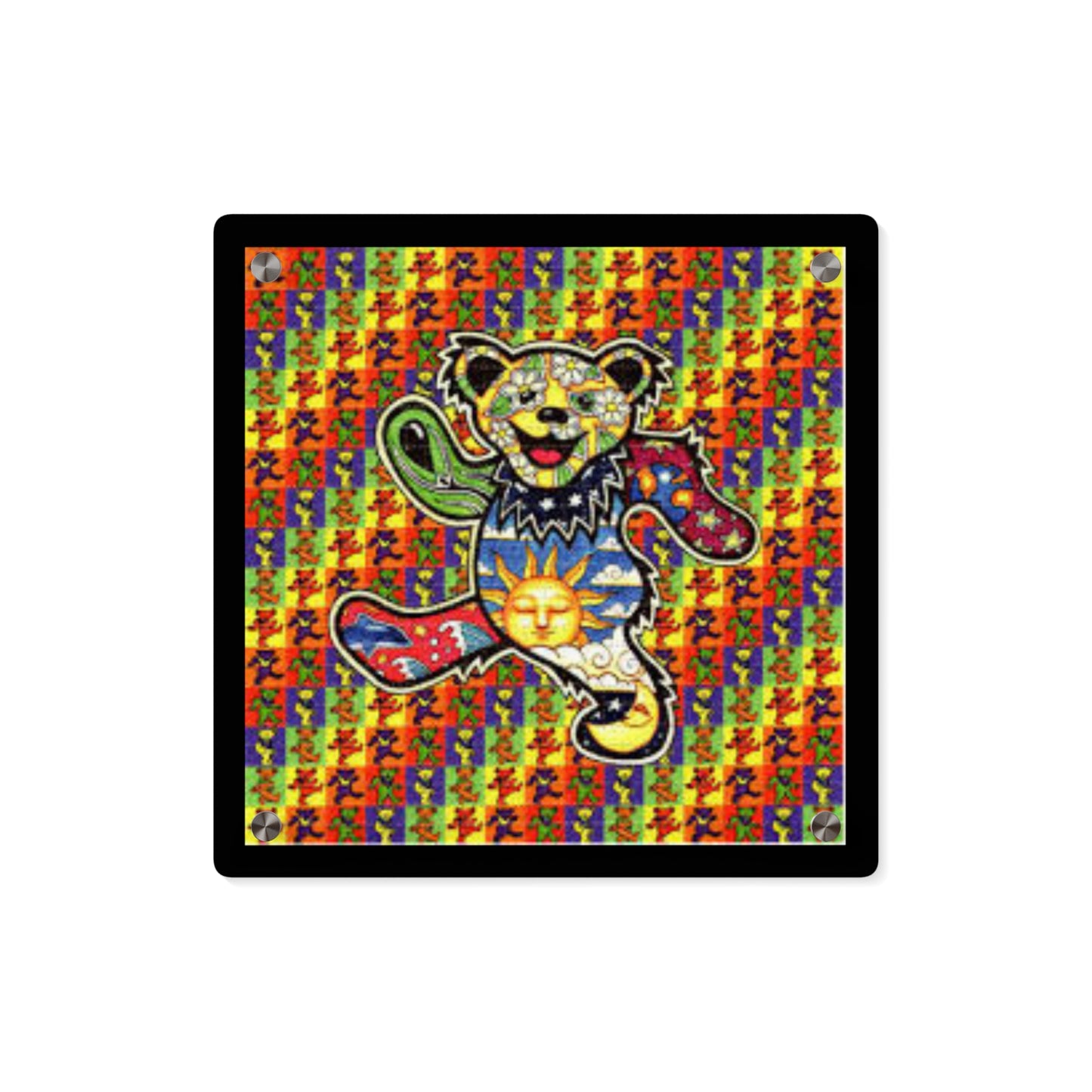 Grateful Dead dancing bears vintage LSD blotter art - tab sheet psychedelic wall art - Acrylic Wall Art Panels available in 2 sizes