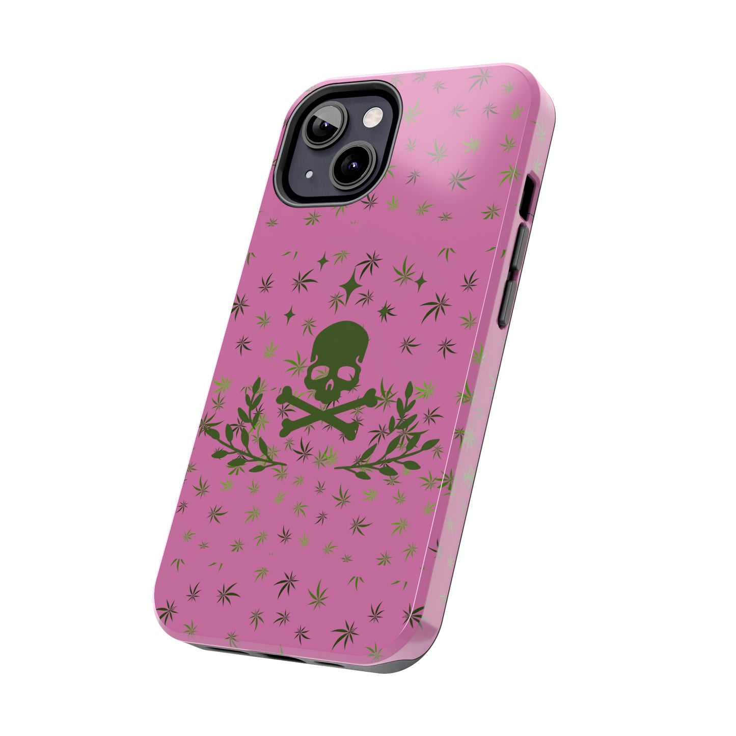 420 skull & crossbones tough phone Cases cannabis and skull and crossbones pink phone case for weed lovers