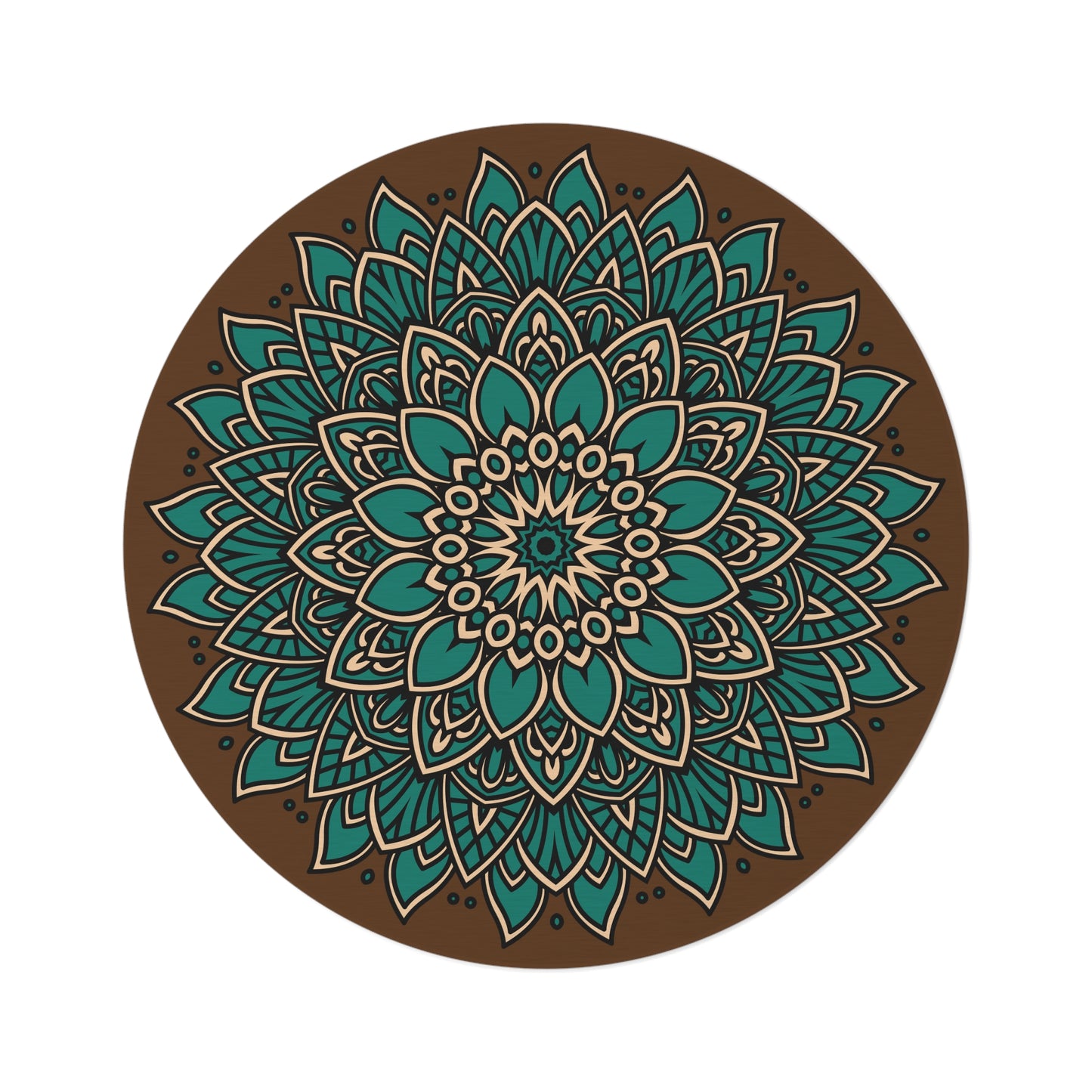 Mandala Round Rug- boho home decor - eclectic sacred geometry lotus flower rug