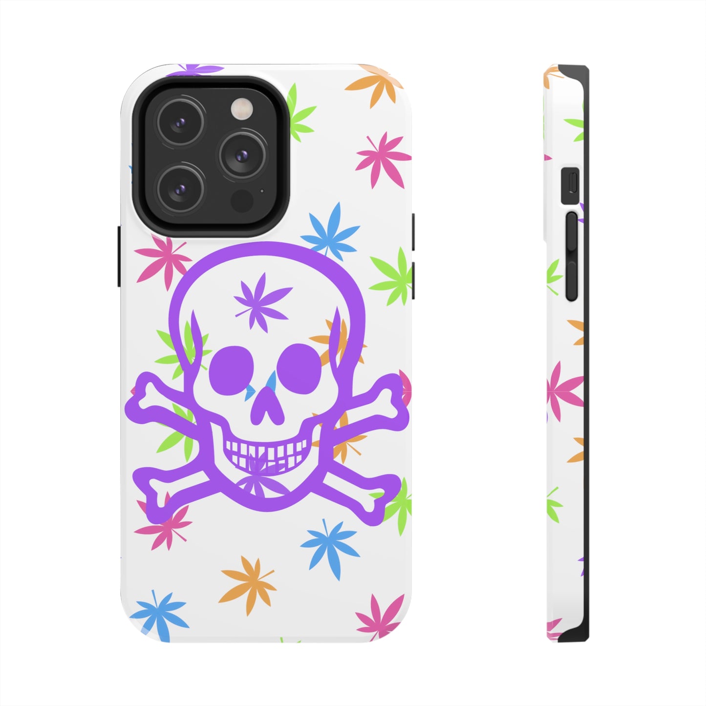 420 skull & crossbones tough phone Cases cannabis and jolly roger colorful phone case perfect 420 gift for stoner