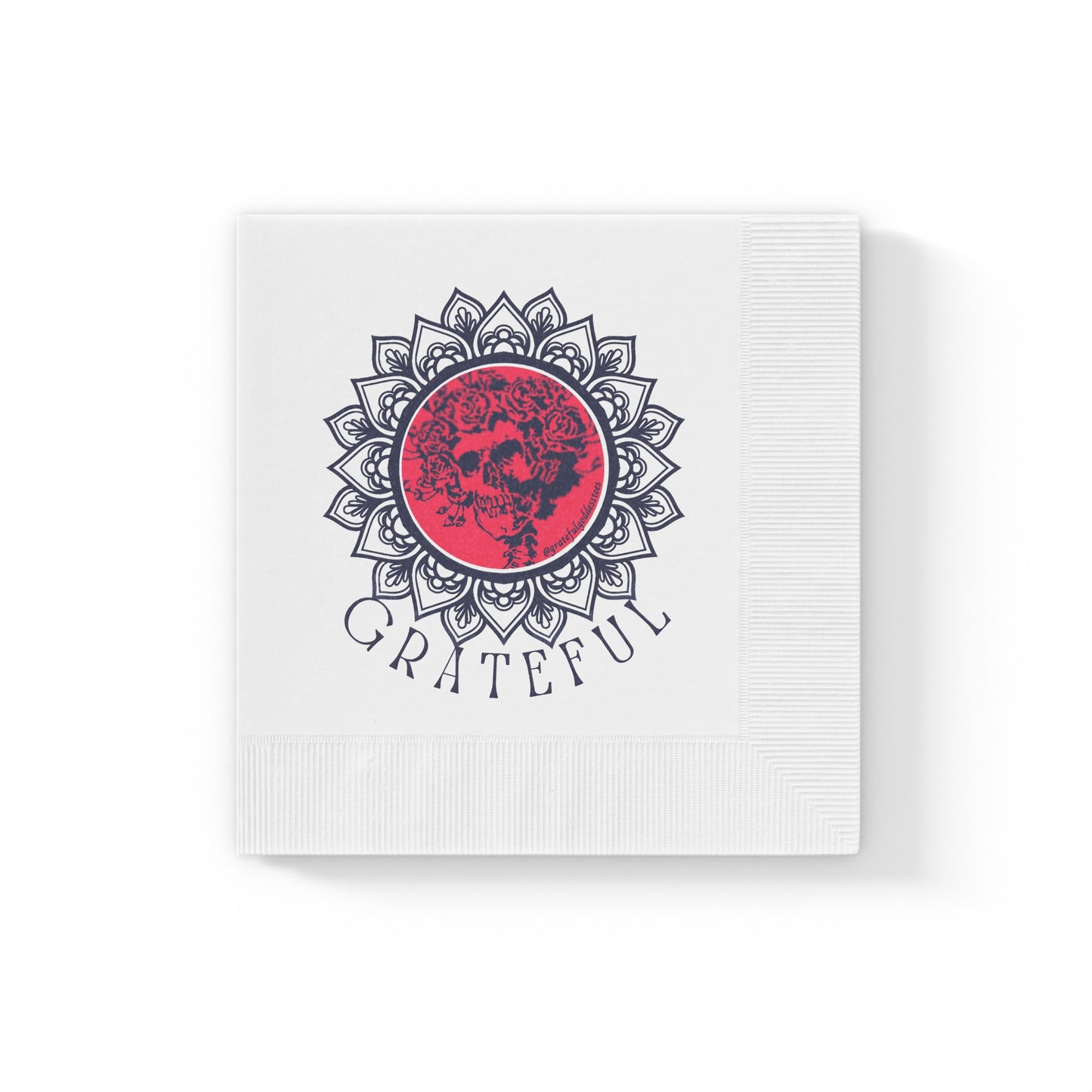 Grateful Dead skull and roses gratitude Bertha napkins perfect for dead head gatherings